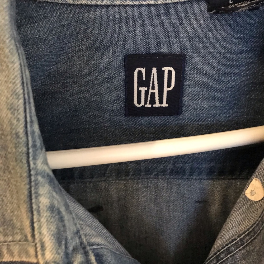 Custom Bedazzled Denim Button Down - Picture 4 of 5